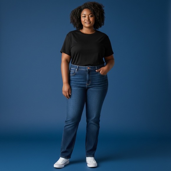 Lane Bryant Denim - Lane Bryant‎ Straight Leg Jeans Womens 24 Blue Flex Magic Waistband Relaxed Fit